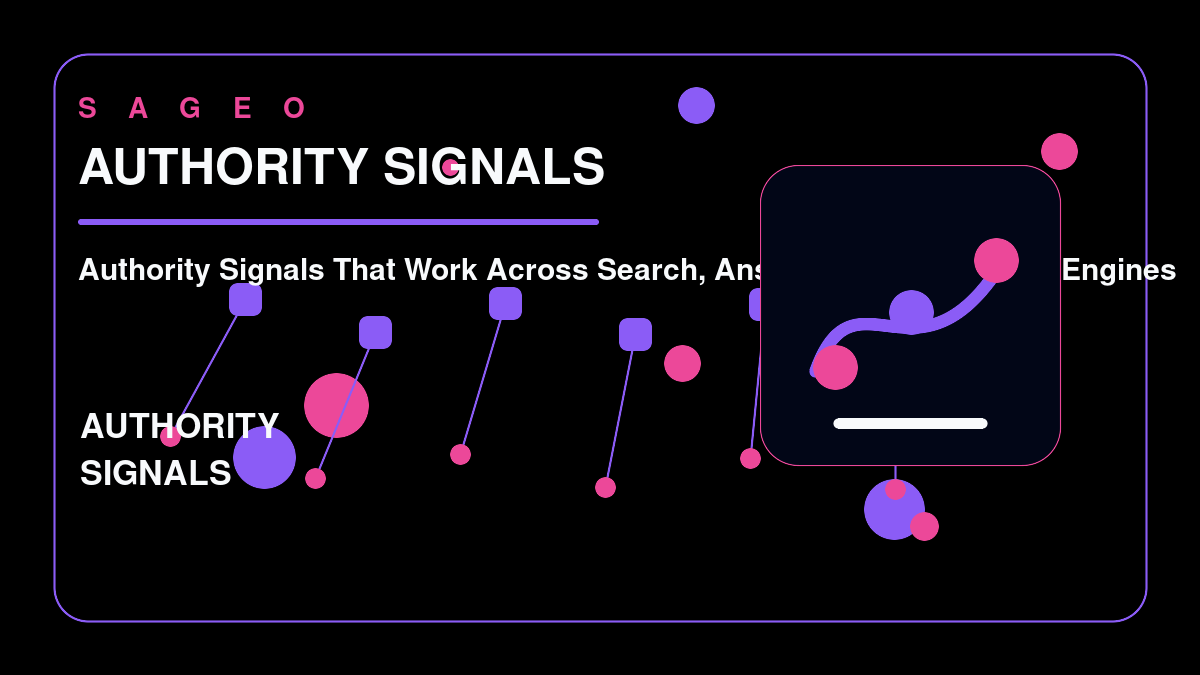 SAGEO bespoke thumbnail for Authority Signals That Work Across Search, Answer, and Generative Engines